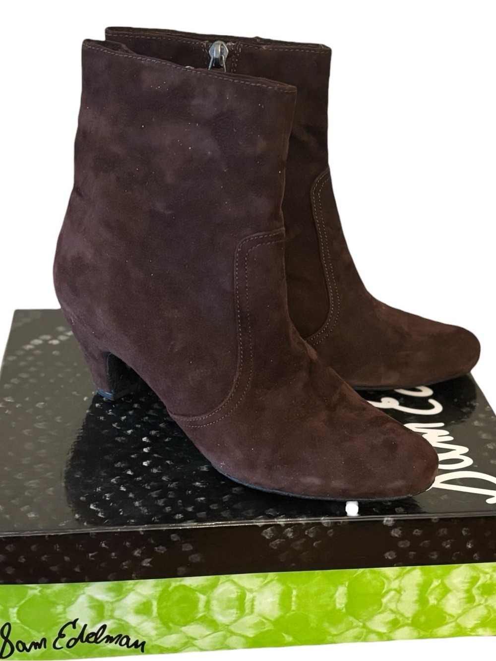 Sam Edelman Maddie Dark Brown Suede Bootie Size 7 1/2